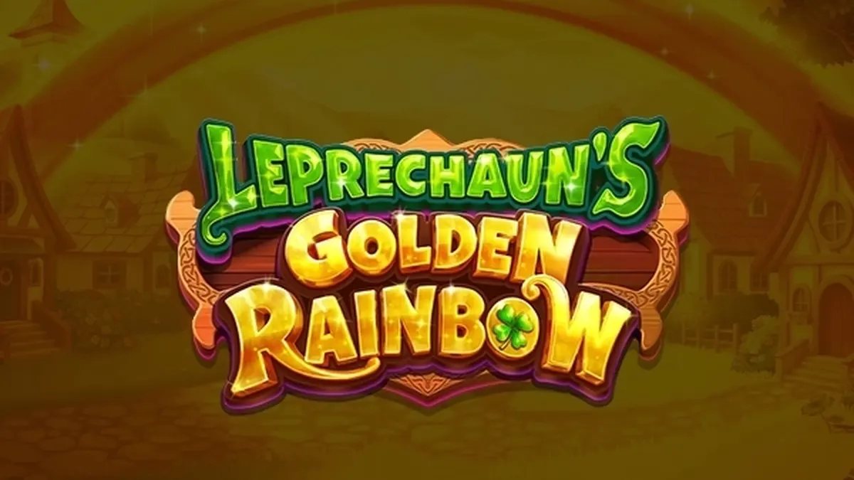 Isang masiglang screenshot mula sa Leprechaun's Golden Rainbow slot game, nagpapakita ng mga reel na puno ng mga simbolo ng leprechaun, shamrock, at palayok ng ginto.
